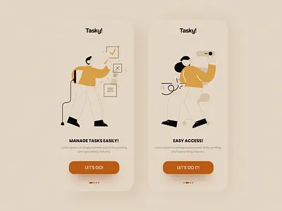 Tasky! - free UI Kit app art clean design flat free illustration ios mobile onboarding ui ux vector vectorart