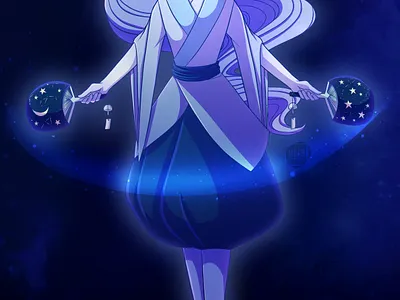 Moon art artwork asian character art design digital 2d draw illustration moon original art original character