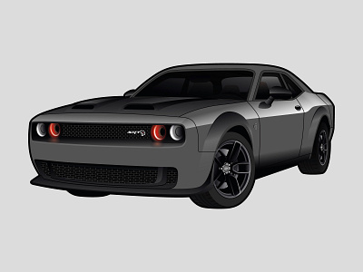 Dodge Challenger Hellcat Illustration adobe illustrator automotive car illustration cars illustration vector vector art vector artwork vector illustration vector illustrator