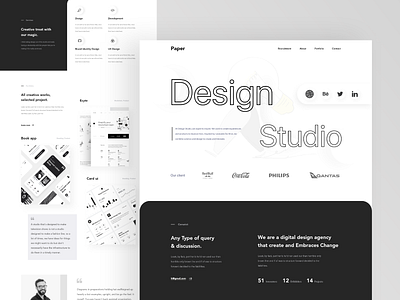 Design Studio Landing page 2020 trend agency black creative dailyui design landing page landing page design minimal product redesign studio ui userinterface ux ui web web design webdesign website website concept