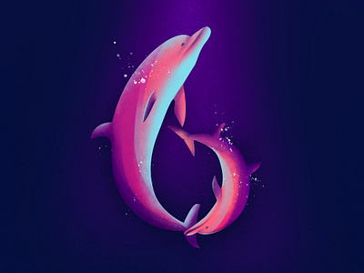 36daysoftype_6 36daysoftype beauty brushes brushstrokes colors dailyillustration design dolphins illustration photoshop underwear