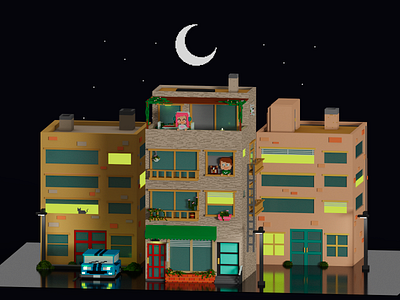 Stay Home Voxel 3d 3d art design design art game asset game design lowpoly magicavoxel quarantine stay home voxel art voxelart voxels