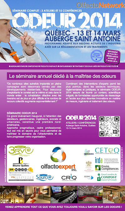 Brochure ODEUR 2014 Séminaire olfactif add conferences exhibition odor promotion purchase order seminar