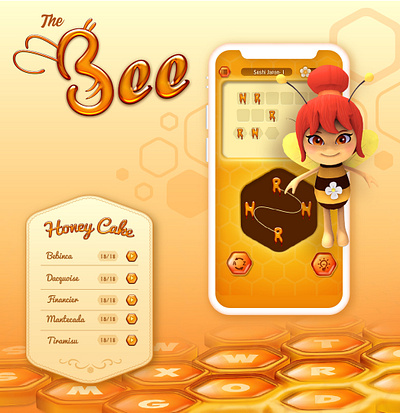 Honey Bee Game Design game art game design game ui graphic design illustration typography ui ux