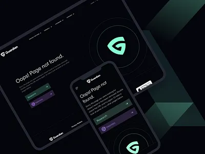 Guardian Website Redesign 404 page app branding dark theme design identity logo web design