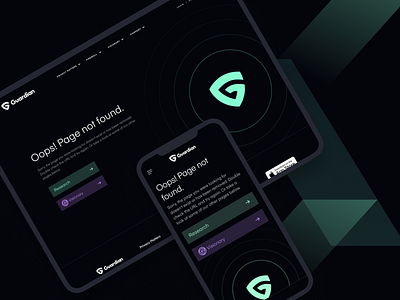 Guardian Website Redesign 404 page app branding dark theme design identity logo web design