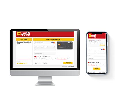 C Town Supermarket illustrator payment screen photoshop ui design user experience