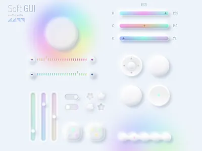 Free Neumorphic GUI Unicorn Style :unicorn: / UI design 2020 delicate figma minimal minimalist mobile modern neumorph neumorphic neumorphism new rainbow skeuomorph skeuomorphic skeuomorphism soft style subtle trends unicorn