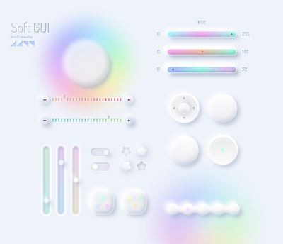 Free Neumorphic GUI Unicorn Style :unicorn: / UI design 2020 delicate figma minimal minimalist mobile modern neumorph neumorphic neumorphism new rainbow skeuomorph skeuomorphic skeuomorphism soft style subtle trends unicorn