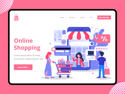 Online Shopping 2020 trend design ecommerce ecommerce design illustration landingpage page screen screens shot ui ux ui uxdesign uxui vector vectors web webdesign website design xd design