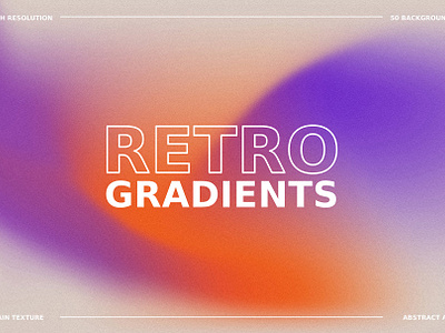70s Retro Gradient Backgrounds Set