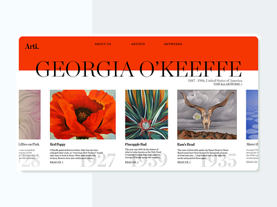 Arti. Website / Georgia O'Keeffe ux web