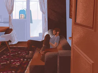 Balcony balcony brown home illustration interior loretaisac quarantined quarantinelife stayinside workfromhome