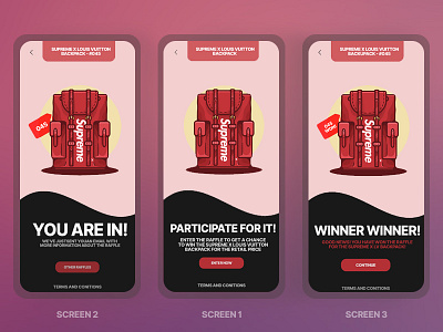 Raffle Store - App Design app design branding home screen ios design mobile design raffle store store design ui ux