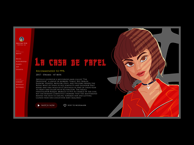 Manga streaming - Casa de Papel casadepapel colors daily ui design manga red streaming tokyo ux uxui