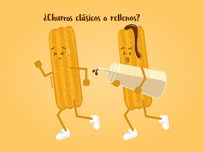 Churros cartoon churros dessert drawing escape food funny illustration lobotomy mexican mexican food mexico running sketch sugar sweet vector