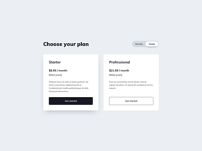 Pricing UI Design by Ildiko Gaspar on Dribbble