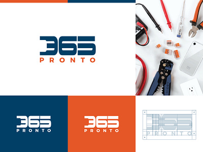 365 Pronto - Logo Design brand identity branding electrical energy identity lettermark logo logo design logomark mark renewable energy service workmark