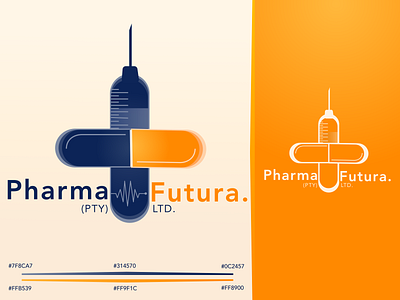 PHARMA-FUTURA Logo Design brand design branding branding design company branding company logo design digital art flat illustration logo medical logo minimal vector