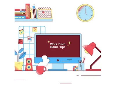 Work From Home Tips adobe illustrator baligho branding corona covid 19 design logo stayhome typography vector