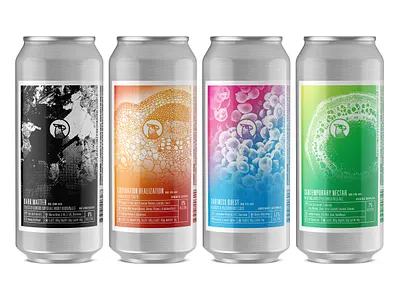 New Sarum Small Batch Labels beautiful beer can colorful halftone illustartion microscopic packaging science texture vibrant