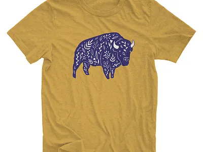 Floral Bison T-shirt art design graphic design illustration nature t shirt t shirt design tshirt tshirt design tshirtdesign