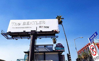 The Beatles Day/Night Transitioning Billboard adobe photoshop billboard billboard design ooa ooh out of hom outdoor advertising sunset blvd the beatles