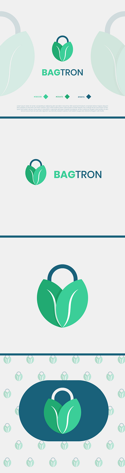 BAGTRON Logo Design brand identity branding business card design design eco eco bag eco friendly ecommerce flat green leaf logo logo design mimalist minimal minimalist logo design vector