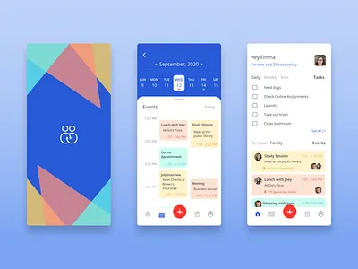 Family Planner calendar family calendar icon mobile app planner splash page ui