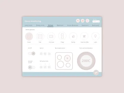 Home monitoring 2d design adobe xd dailyui design home monitoring ipad app smarthome ui ux