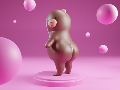 Thick boy 3d bear blender character zbrush