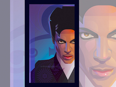 prince anthony leon studio anthonyleonstudio illustration illustrator art musician portrait posterdesign prince purple rain