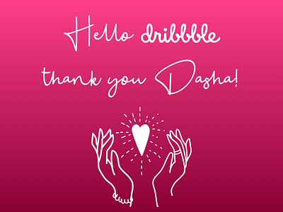 Thank you / Hi Dribble illustration ui ux