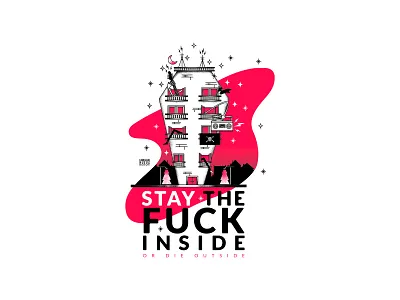 STAY IN, STAY SAFE! design illustration punk punkrock questioneverything sticker stickers vector