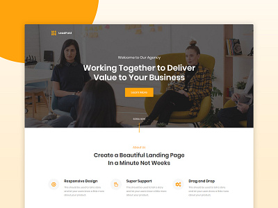 LeadFold - HTML Landing Page business clean colorful css envato graphics html landing page leadgen marketing site modern themeforest ui development uidesign web webdesign website