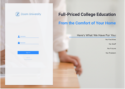 Zoom University dailyui dailyui 001 signup
