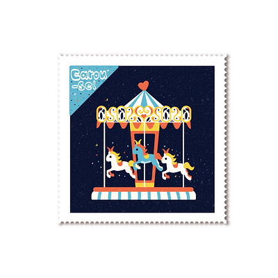 carousel adventure jungle design illustration