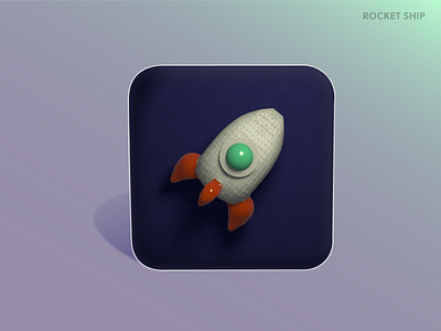 Rocket Ship 3dcg blender icon illustration