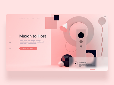 C4D Landing Page 3d 3d art app design c4d design app geometric art illustration inspiration interaction interface landing design landingpage render technology ui ui design user interface ux uxdesign webdesign