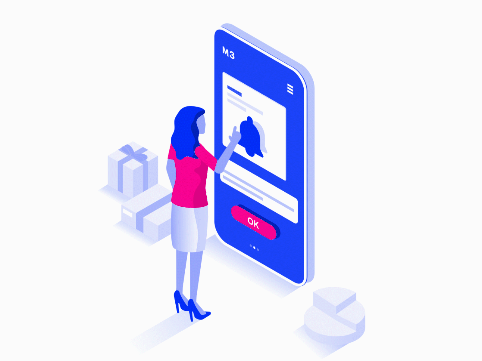 Work/On-boarding screen animation app illustration ux