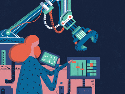 5G - smart factory artificial intelligence digital digitalart drawing futuristic illustration salipuma smart factory
