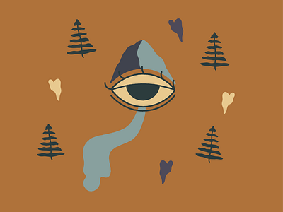 Daydream adventure design eye graphicdesign hearts illustration mountain outdoors outside river texture trees