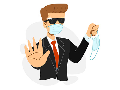 No Mask, No Entry! coronavirus design flat illustration mask minimal security vector