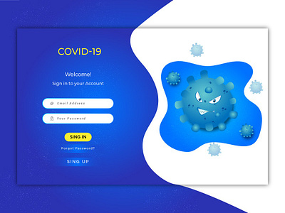 Covid-19 Login page design background banner business interface landing login page technology template vector web website