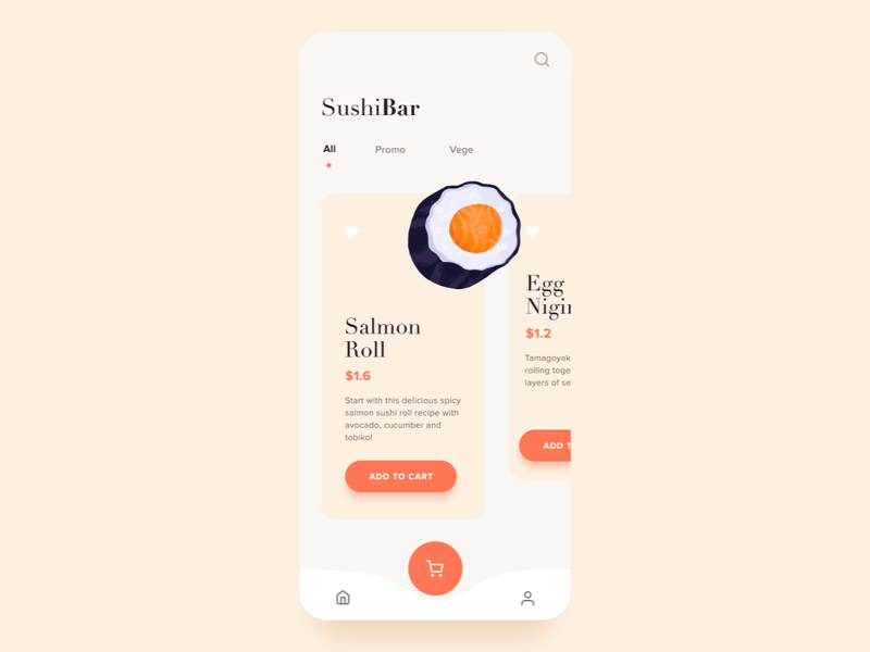 Sushi animation app food illustration sushi ui