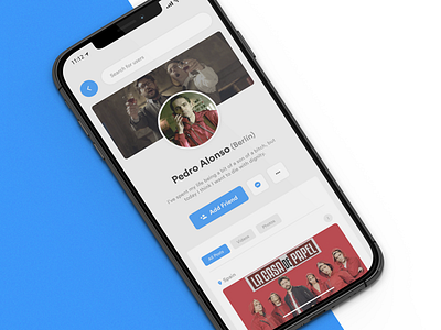 #DailyUI Day 5 Challenge berlin blue clean design facebook iphone money heist profile prototype simple ui ux uxer white