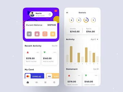 Financial Mobile App - UI/UX app design bank app banking app card credit card dashboard finance finance analytics finance app financial app fintech management app mobile mobile banking app nasim payment app realestate wallet app webapp webdesign