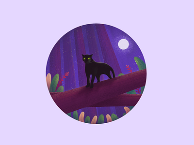 Forest Series 2 blue brown color concept dribbleshot flat illustration forest forest animals illustration ipad procreate puma purple textured illustration trees wildlife