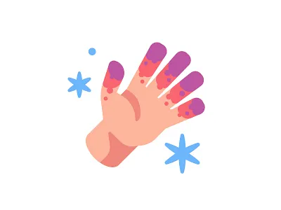 Frostbite cold design flat frostbite hand icon illustration snow vector winter