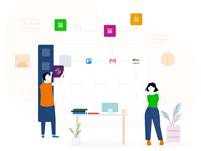 Integration Illustration branding design dribbble illustration integration ux workday